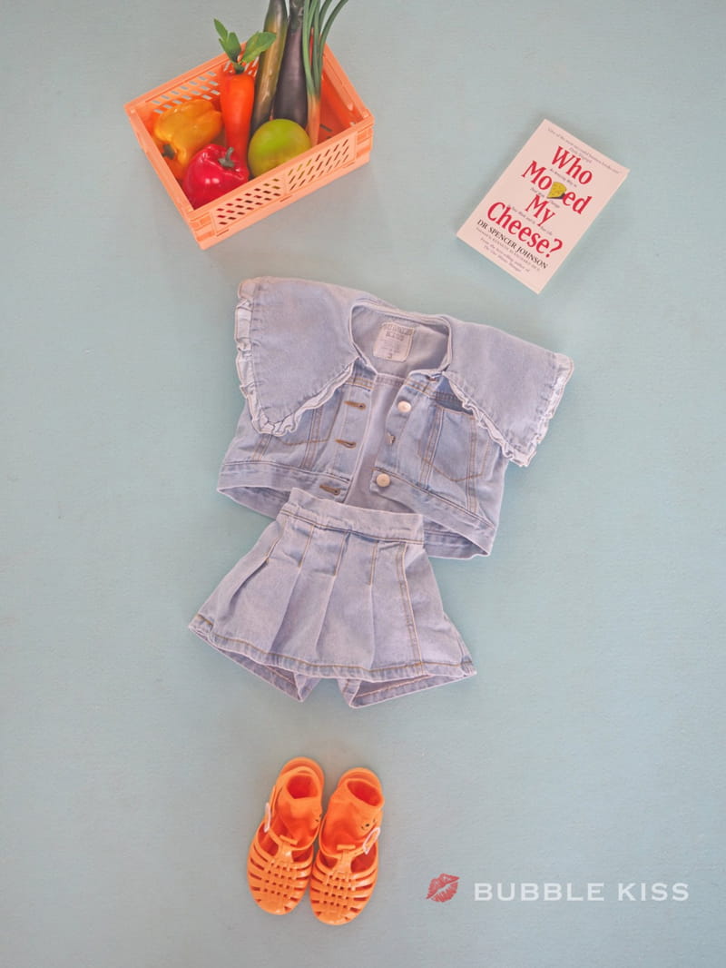 BUBBLE KISS - Korean Children Fashion - #Kfashion4kids - Frill Denim Vest - 6