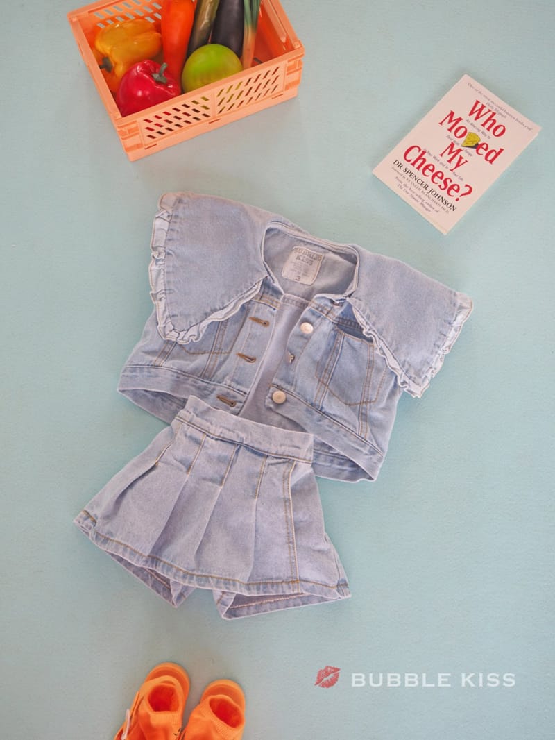 BUBBLE KISS - Korean Children Fashion - #Kfashion4kids - Frill Denim Vest - 7