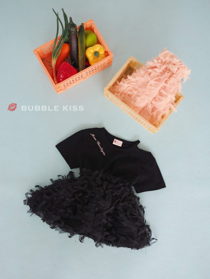 BUBBLE KISS - Korean Children Fashion - #Kfashion4kids - Lettering Choker Tee - 9