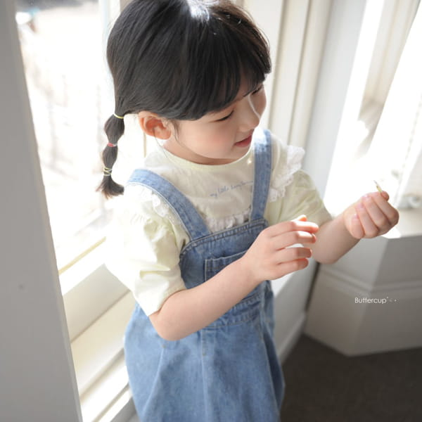 BUTTERCUP - Korean Children Fashion - #Kfashion4kids - Denim Wrinkle Dungarees Skiert - 12
