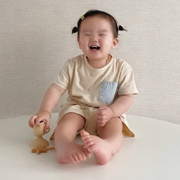 CHOCO BEBE - Korean Children Fashion - #Kfashion4kids - Co Co Pocket Top Bottom Set