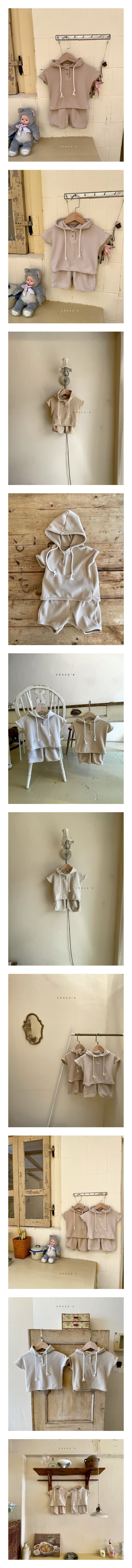 CHOCO BEBE - Korean Children Fashion - #Kfashion4kids - Waffle Hoody Bottom Set  - 3