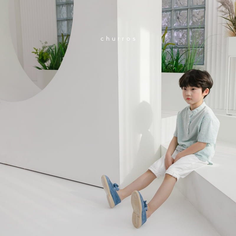 CHURROS - Korean Children Fashion - #Kfashion4kids - Collin Henry Neck Shirt - 12