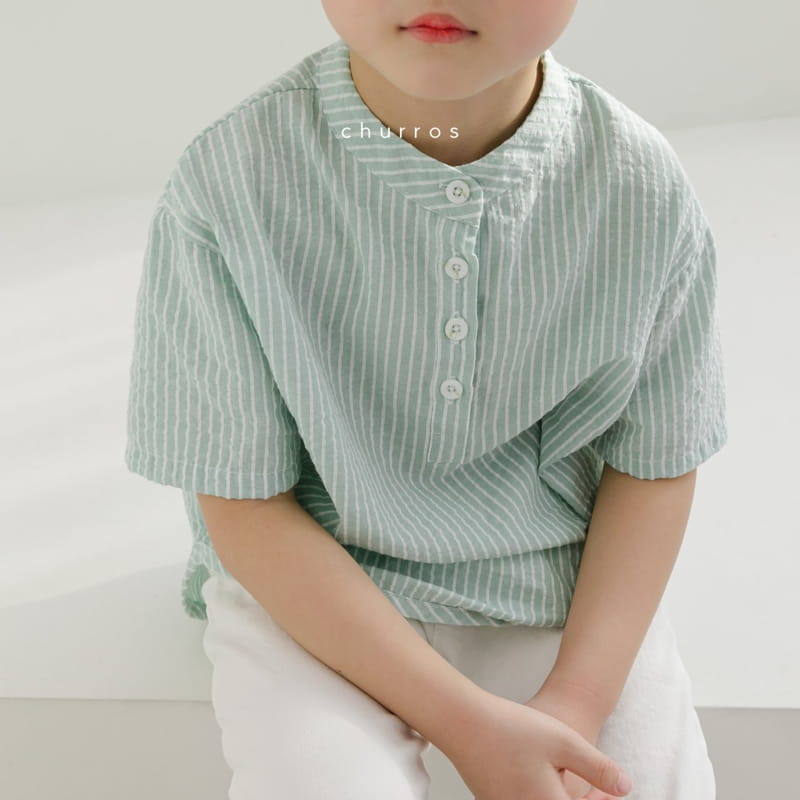 CHURROS - Korean Children Fashion - #Kfashion4kids - Collin Henry Neck Shirt - 5