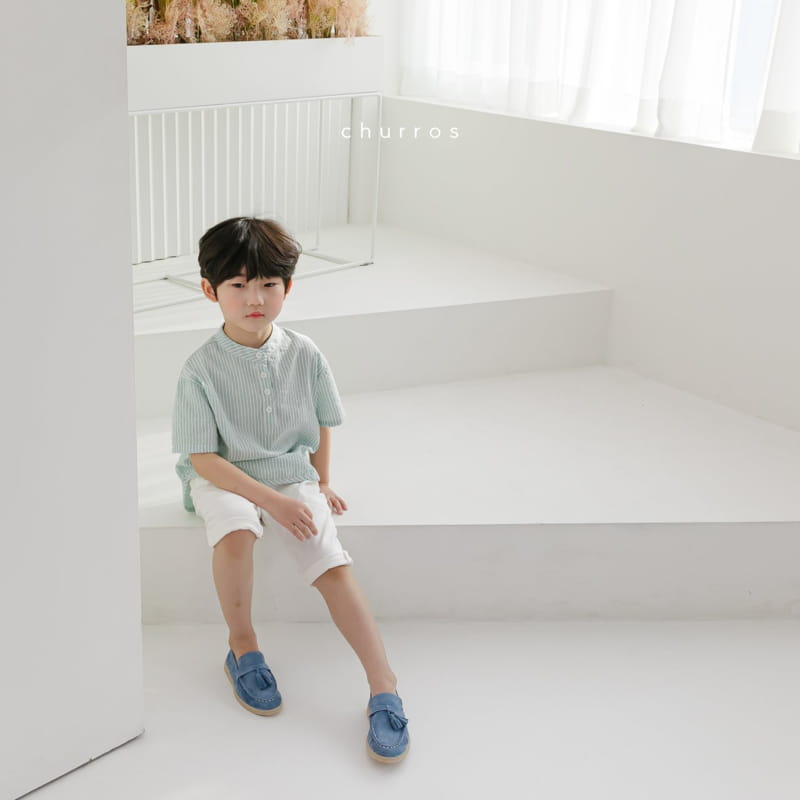 CHURROS - Korean Children Fashion - #Kfashion4kids - Collin Henry Neck Shirt - 6