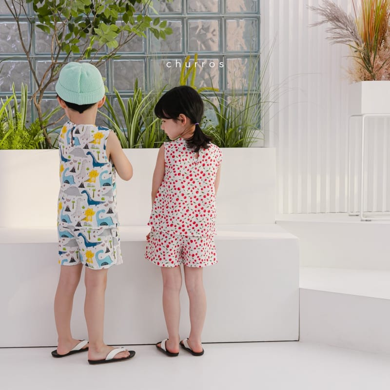 CHURROS - Korean Children Fashion - #Kfashion4kids - Coco Rayon Top Bottom Set - 12