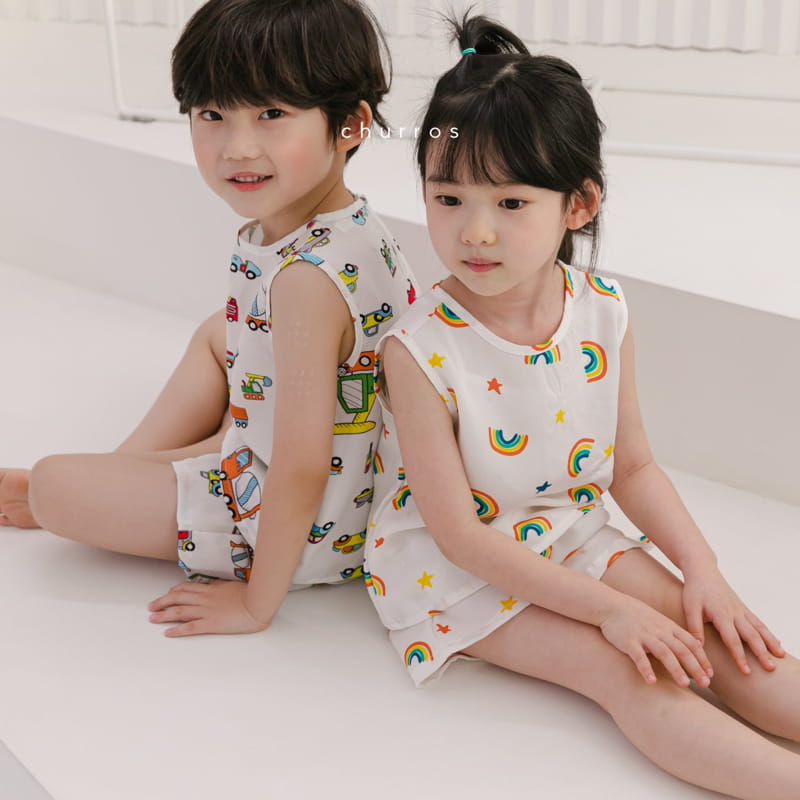 CHURROS - Korean Children Fashion - #Kfashion4kids - Coco Rayon Top Bottom Set - 3