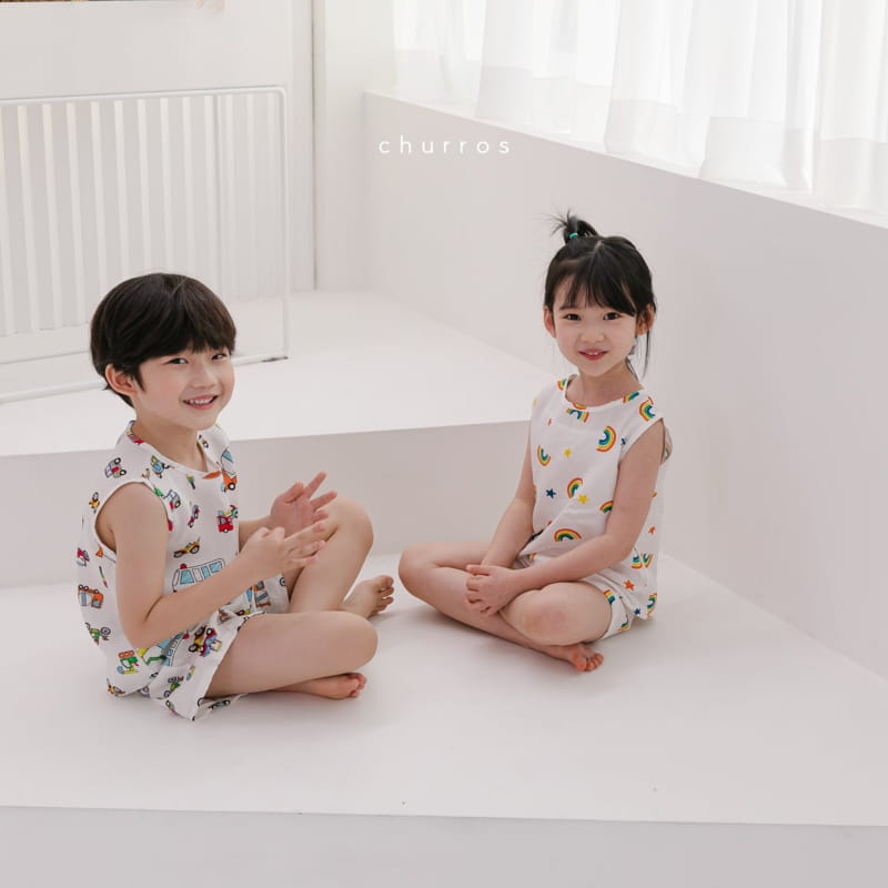 CHURROS - Korean Children Fashion - #Kfashion4kids - Coco Rayon Top Bottom Set - 4