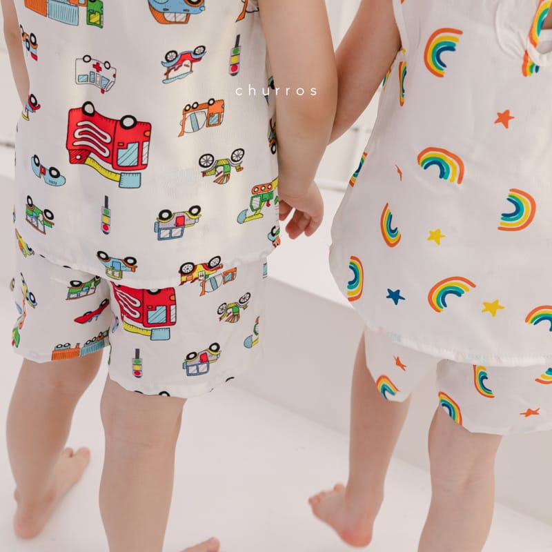 CHURROS - Korean Children Fashion - #Kfashion4kids - Coco Rayon Top Bottom Set - 6