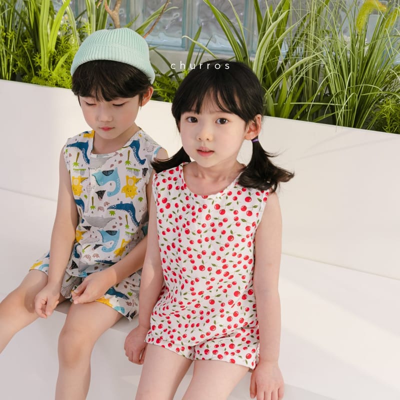 CHURROS - Korean Children Fashion - #Kfashion4kids - Coco Rayon Top Bottom Set - 8