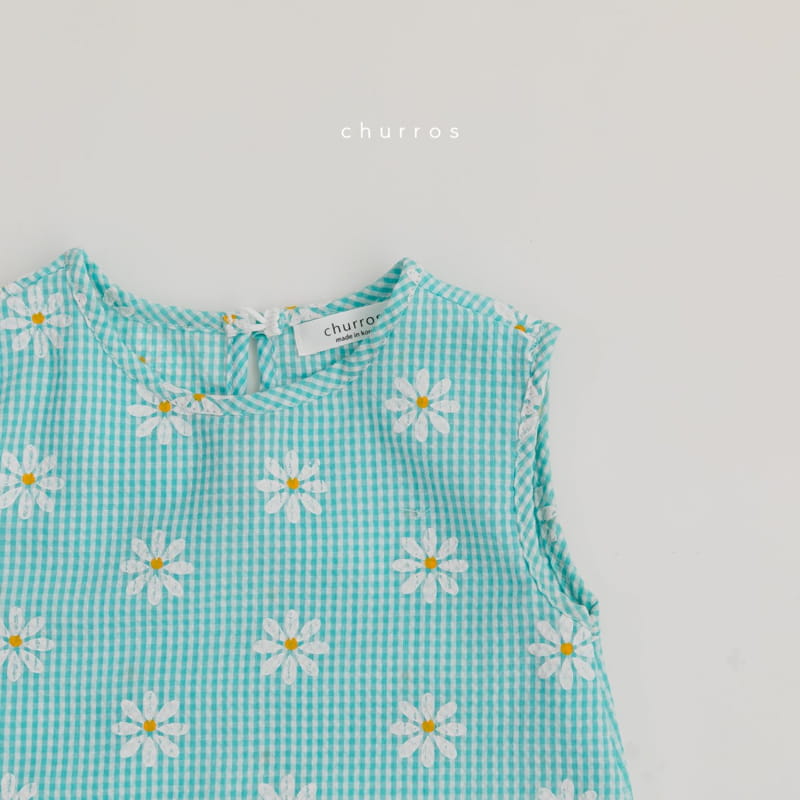 CHURROS - Korean Children Fashion - #Kfashion4kids - Check Check Top Bottom Set - 12