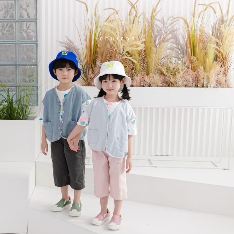 CHURROS - Korean Children Fashion - #Kfashion4kids - Jenny Over Fit Denim Vest