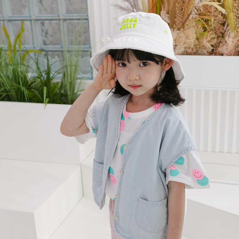 CHURROS - Korean Children Fashion - #Kfashion4kids - Jenny Over Fit Denim Vest - 5