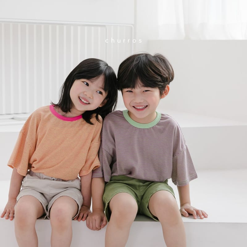 CHURROS - Korean Children Fashion - #Kfashion4kids - Stripes Rappa Tee