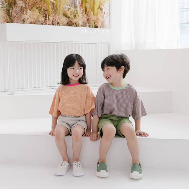 CHURROS - Korean Children Fashion - #Kfashion4kids - Stripes Rappa Tee - 9