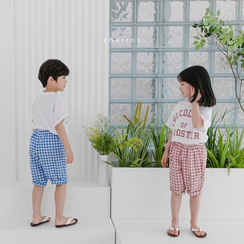 CHURROS - Korean Children Fashion - #Kfashion4kids - Uni Check Top Bottom Set - 8