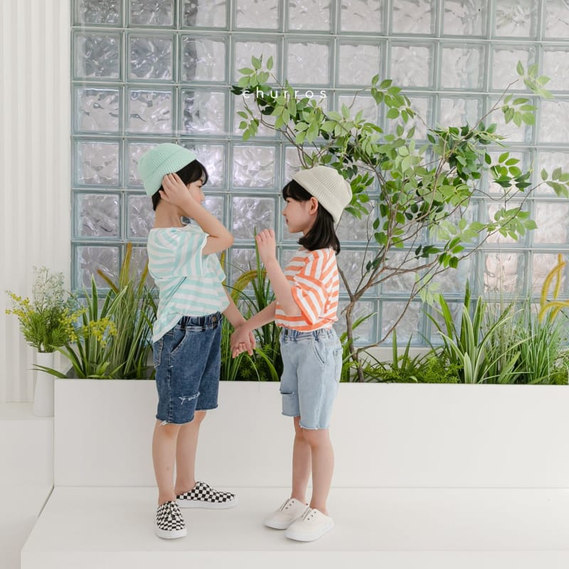 CHURROS - Korean Children Fashion - #Kfashion4kids - Summer Stripes Tee - 6
