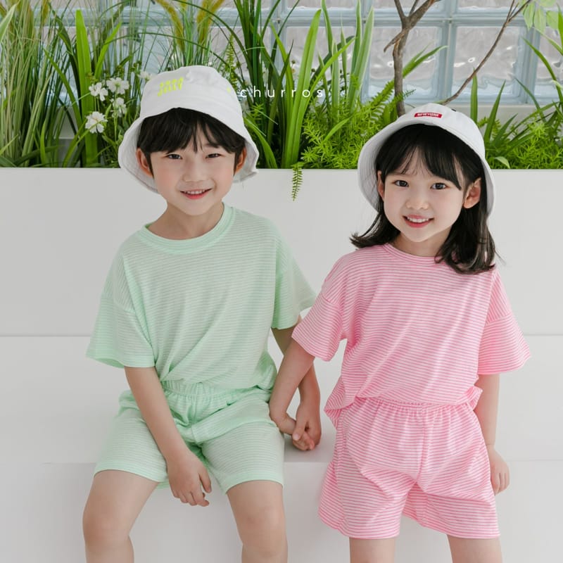 CHURROS - Korean Children Fashion - #Kfashion4kids - Harmony Stripes Top Bottom Set - 11