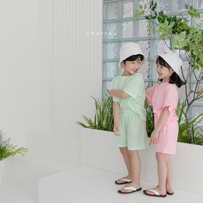 CHURROS - Korean Children Fashion - #Kfashion4kids - Harmony Stripes Top Bottom Set - 5