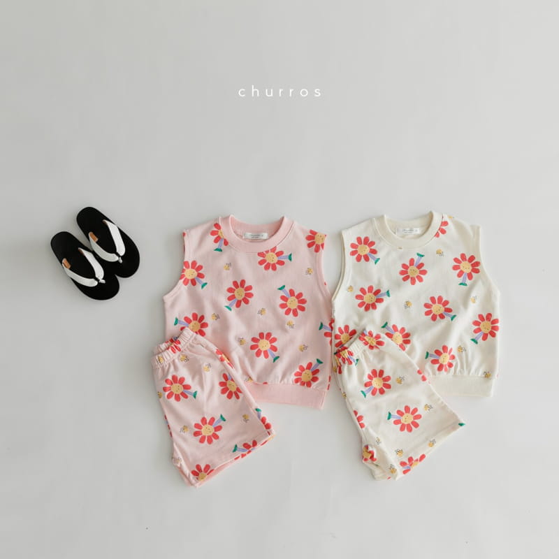CHURROS - Korean Children Fashion - #Kfashion4kids - Porm Porm Top Bottom Set