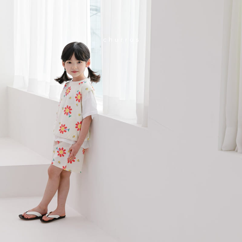 CHURROS - Korean Children Fashion - #Kfashion4kids - Porm Porm Top Bottom Set - 4