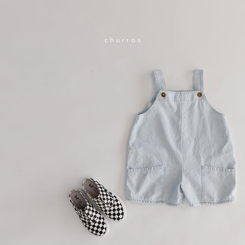 CHURROS - Korean Children Fashion - #Kfashion4kids - Pocket Denim Dungarees Shorts - 11