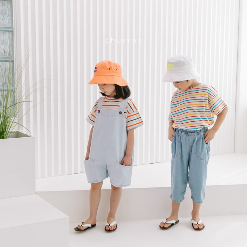 CHURROS - Korean Children Fashion - #Kfashion4kids - Pocket Denim Dungarees Shorts - 2