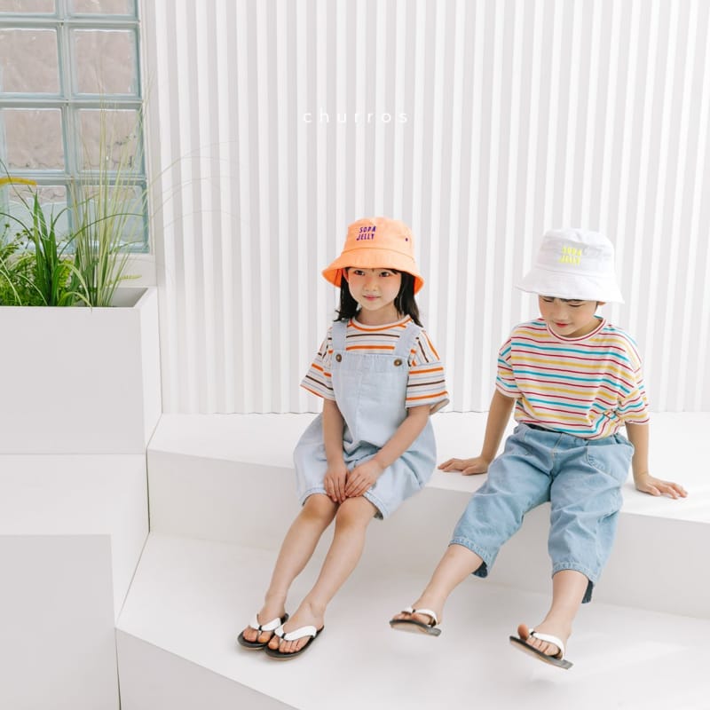CHURROS - Korean Children Fashion - #Kfashion4kids - Pocket Denim Dungarees Shorts - 3