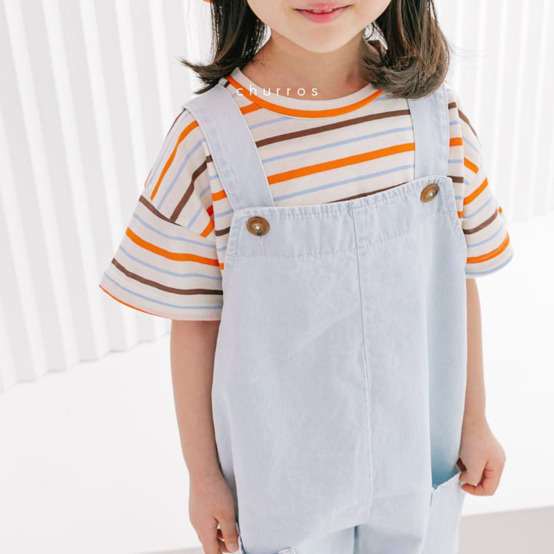 CHURROS - Korean Children Fashion - #Kfashion4kids - Pocket Denim Dungarees Shorts - 9