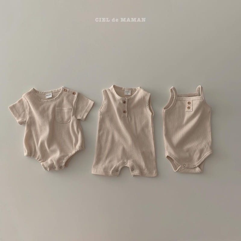 CIEL DE MAMAN - Korean Children Fashion - #Kfashion4kids - Waffle Short Sleeves Bodysuit - 4