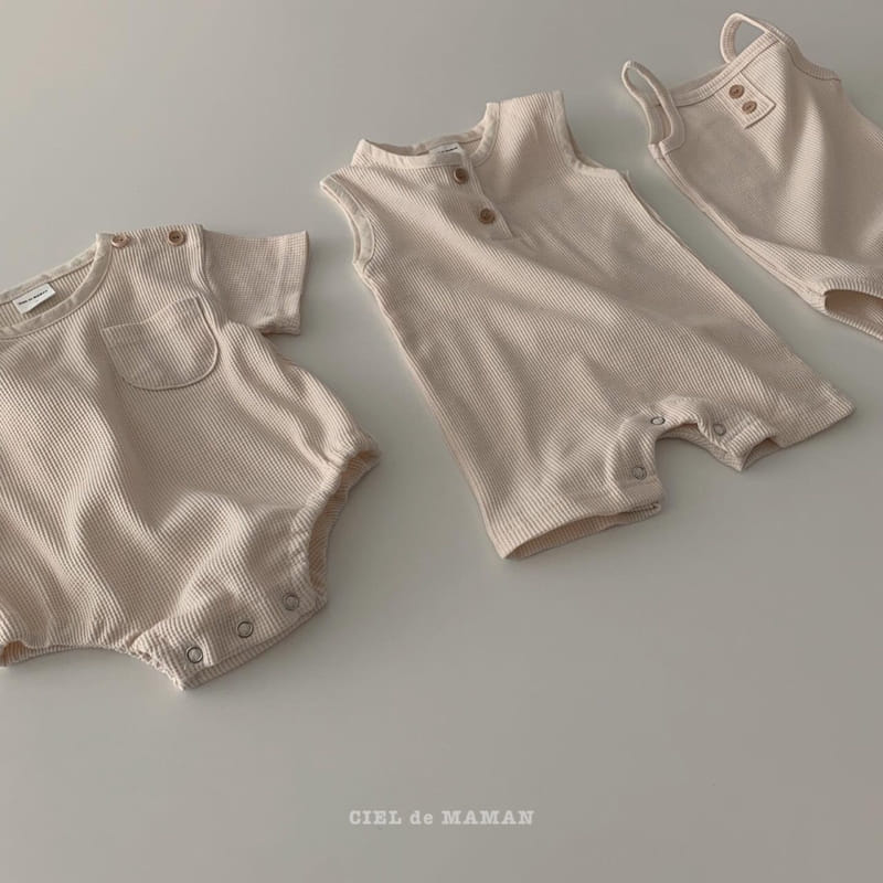 CIEL DE MAMAN - Korean Children Fashion - #Kfashion4kids - Waffle String Bodysuit - 12