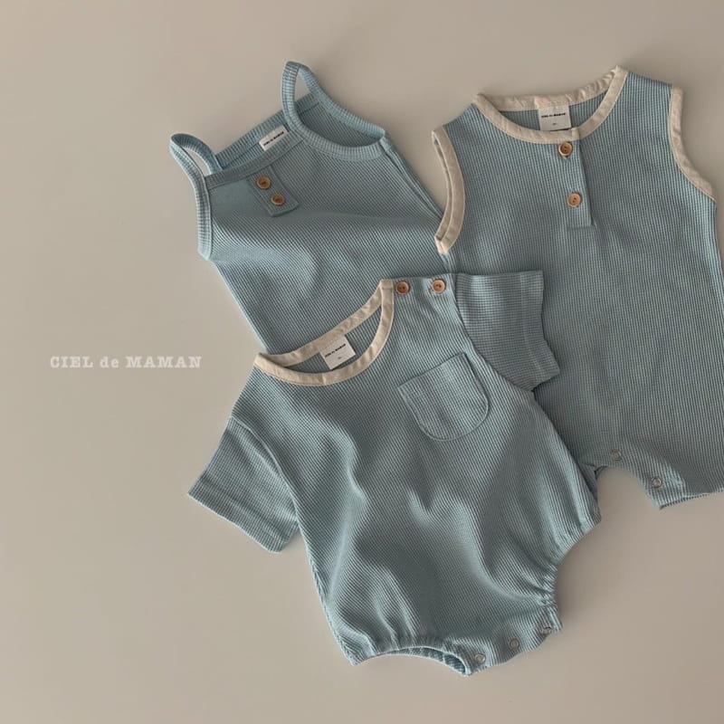 CIEL DE MAMAN - Korean Children Fashion - #Kfashion4kids - Waffle String Bodysuit - 9