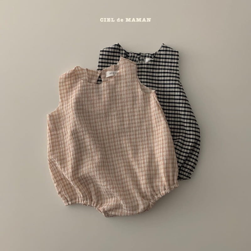 CIEL DE MAMAN - Korean Children Fashion - #Kfashion4kids - Check Check Pleats Bodysuit