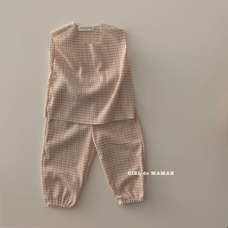 CIEL DE MAMAN - Korean Children Fashion - #Kfashion4kids - Check Check Pleats Bodysuit - 10