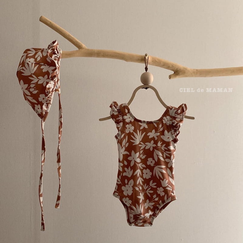 CIEL DE MAMAN - Korean Children Fashion - #Kfashion4kids - Flower One-piece Swimwear
