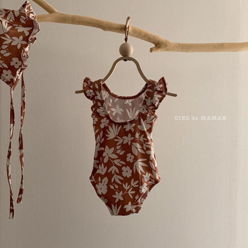 CIEL DE MAMAN - Korean Children Fashion - #Kfashion4kids - Flower One-piece Swimwear - 11