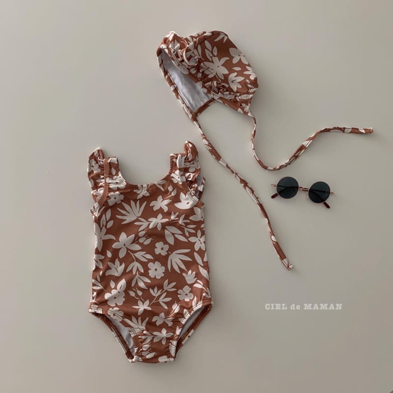 CIEL DE MAMAN - Korean Children Fashion - #Kfashion4kids - Flower One-piece Swimwear - 4