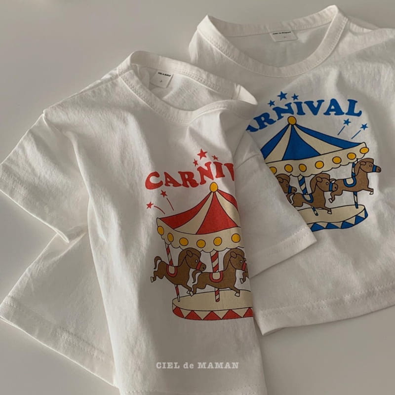 CIEL DE MAMAN - Korean Children Fashion - #Kfashion4kids - Merry Go Round Short Sleeves Tee - 6