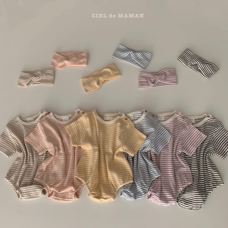 CIEL DE MAMAN - Korean Children Fashion - #Kfashion4kids - Macaroon Short Sleeves Bodysuit