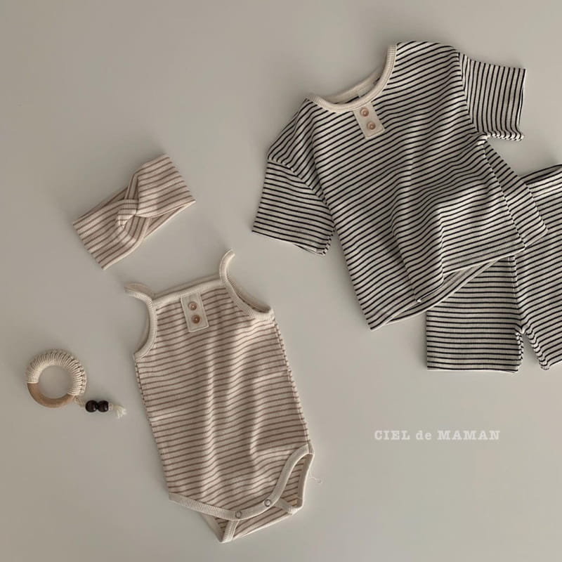 CIEL DE MAMAN - Korean Children Fashion - #Kfashion4kids - Macaroon Short Sleeves Bodysuit - 7