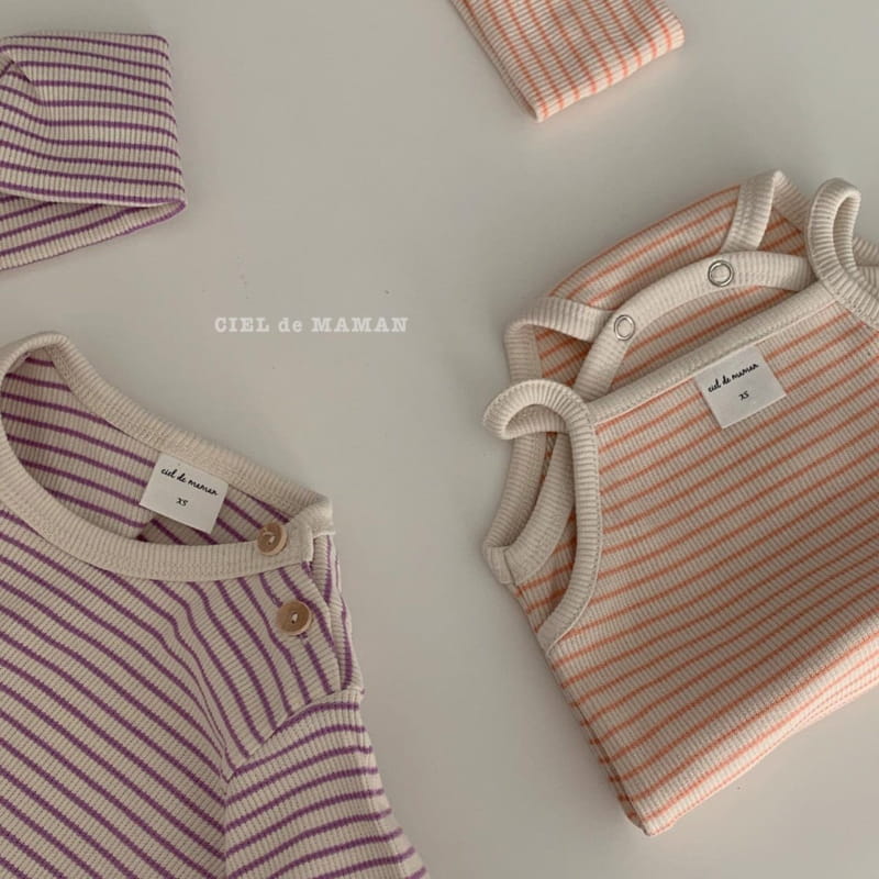 CIEL DE MAMAN - Korean Children Fashion - #Kfashion4kids - Macaroon String Sleeveless Bodysuit - 8