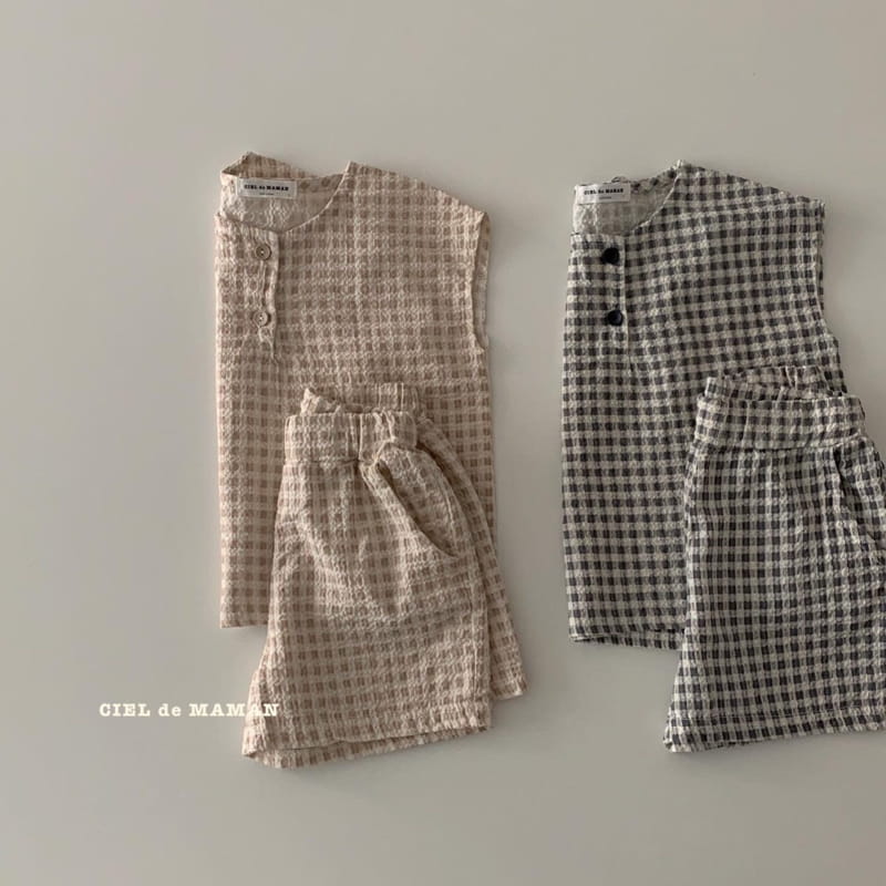 CIEL DE MAMAN - Korean Children Fashion - #Kfashion4kids - Yoruji Check Check Top Bottom Set - 10