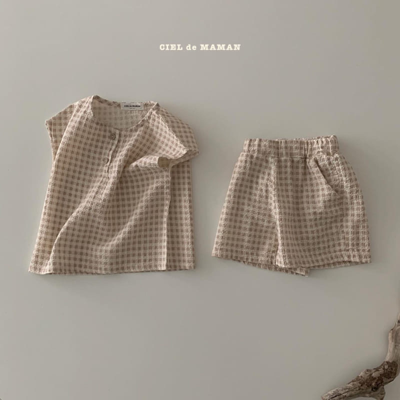 CIEL DE MAMAN - Korean Children Fashion - #Kfashion4kids - Yoruji Check Check Top Bottom Set - 3