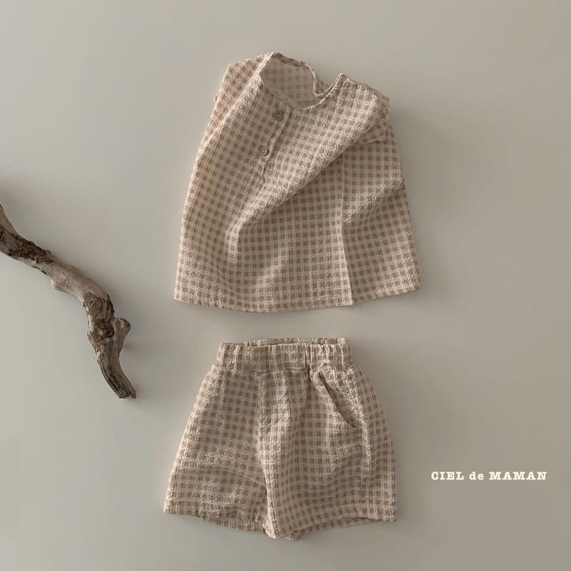 CIEL DE MAMAN - Korean Children Fashion - #Kfashion4kids - Yoruji Check Check Top Bottom Set - 5