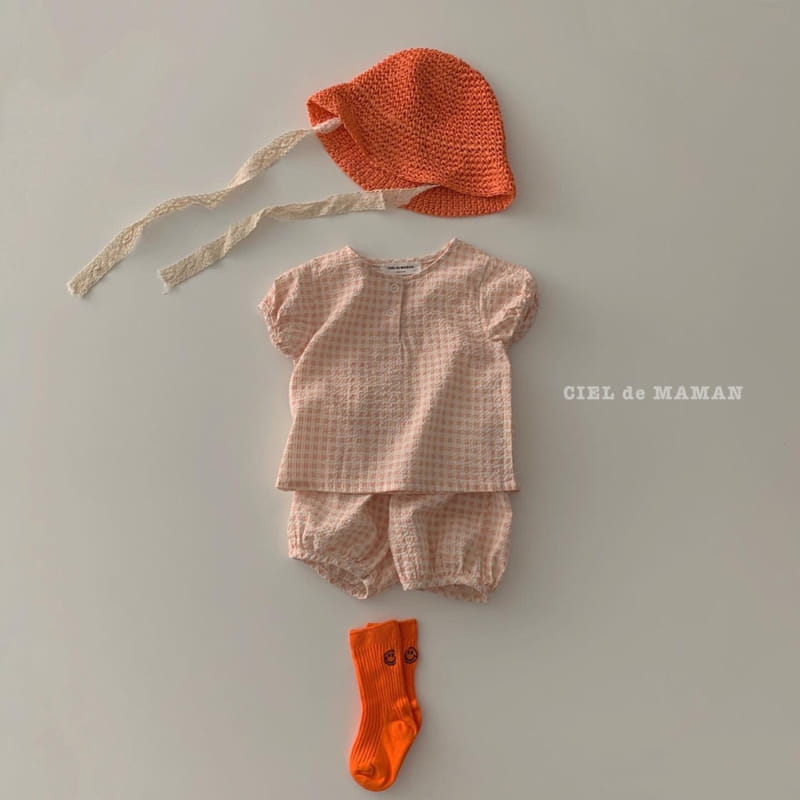CIEL DE MAMAN - Korean Children Fashion - #Kfashion4kids - Puff Sleeves Top Bottom Set - 3