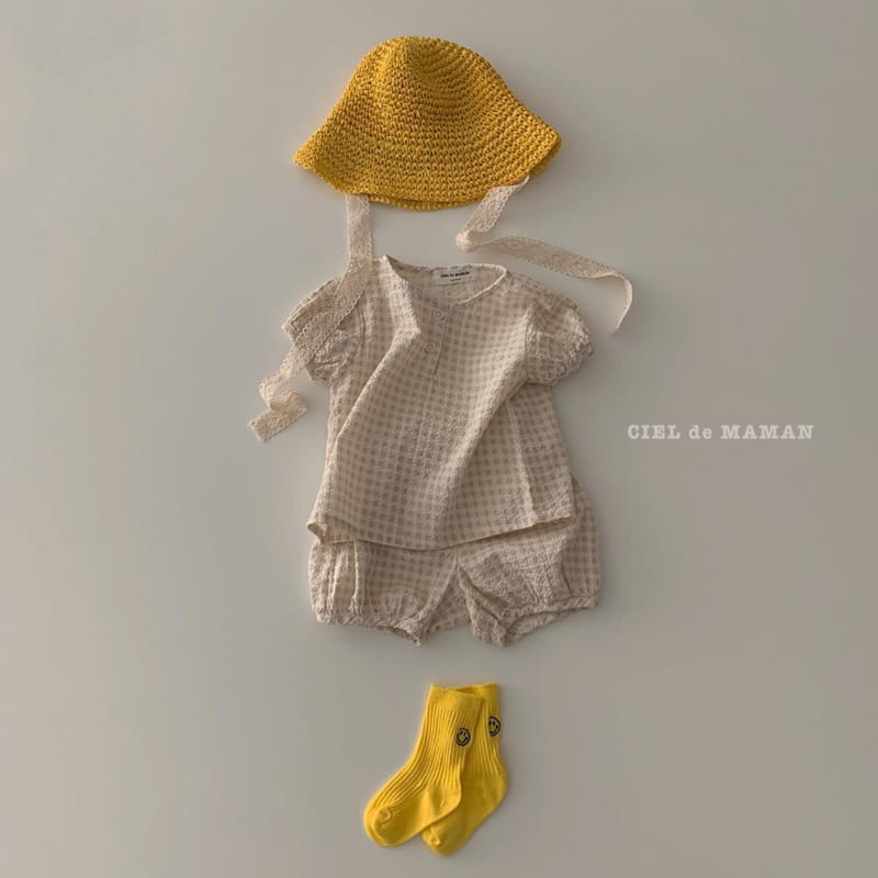 CIEL DE MAMAN - Korean Children Fashion - #Kfashion4kids - Puff Sleeves Top Bottom Set - 4