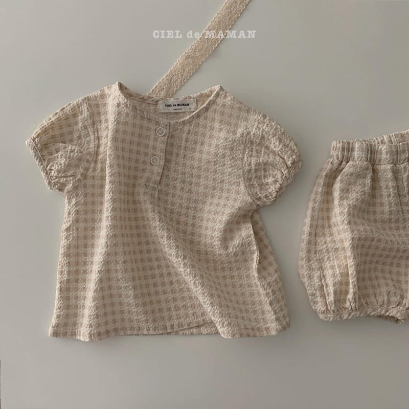 CIEL DE MAMAN - Korean Children Fashion - #Kfashion4kids - Puff Sleeves Top Bottom Set - 7