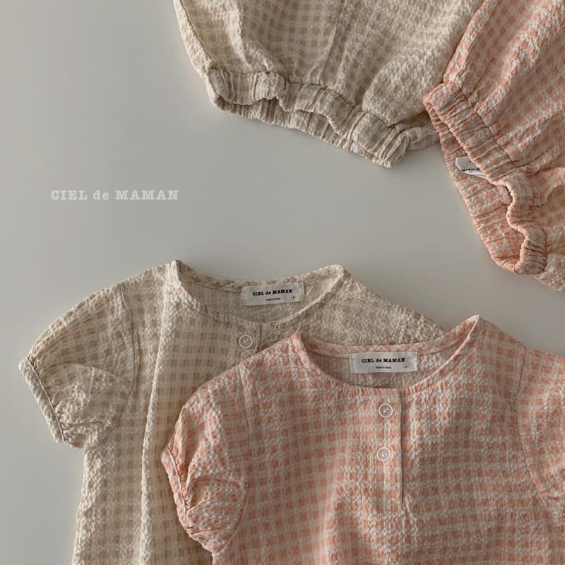 CIEL DE MAMAN - Korean Children Fashion - #Kfashion4kids - Puff Sleeves Top Bottom Set - 9