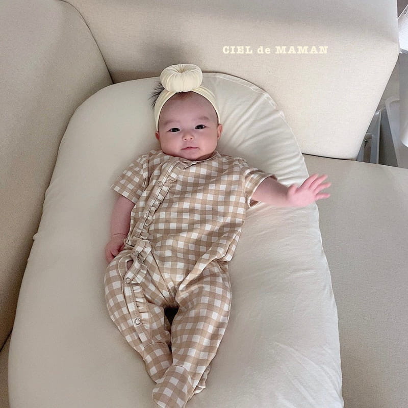 CIEL DE MAMAN - Korean Children Fashion - #Kfashion4kids - Check Frill All-in-one - 10