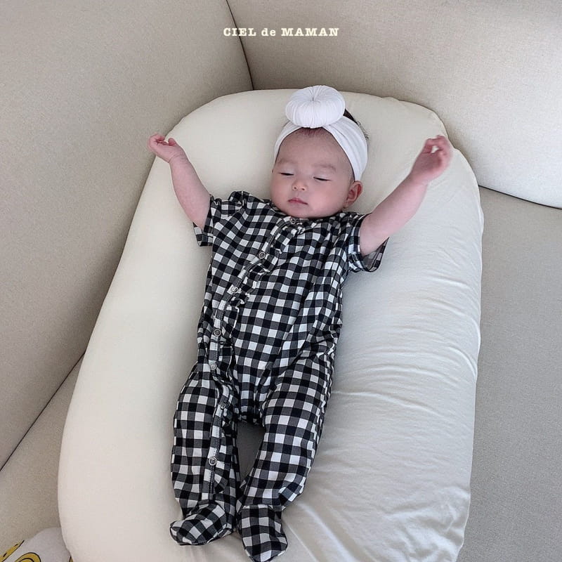CIEL DE MAMAN - Korean Children Fashion - #Kfashion4kids - Check Frill All-in-one - 12
